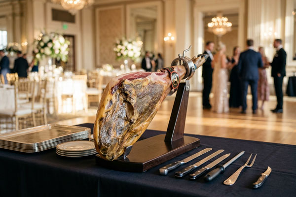 Montaje del puesto de corte bodas
