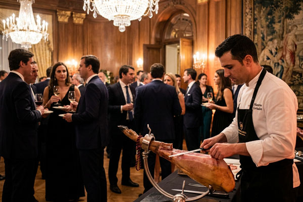 cortador de jamón para cenas de empresa y convenciones