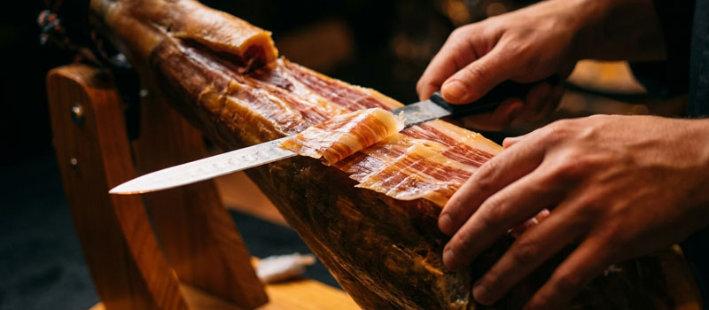 jamón cortado a cuchillo